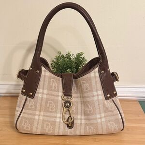 Dooney & Bourke Canvas Shoulder Bag Buckled Dooney & Bourke Handbag Designer Bag